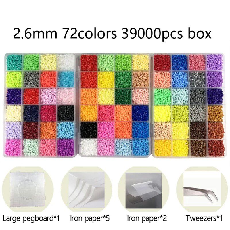24/48/72 colors box set hama beads toy 2.6/5mm perler educat