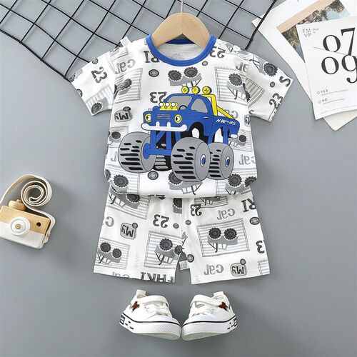 2pcs/set 2022 Children Clothes Cartoon Short Sleeve Tshirt +