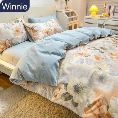 100% cotton bed sheet set bedding bedsheets sets duvet cover
