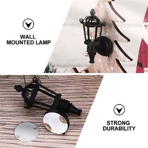 2 Pcs Decorative Wall Lamp Fairy House Accessory Small