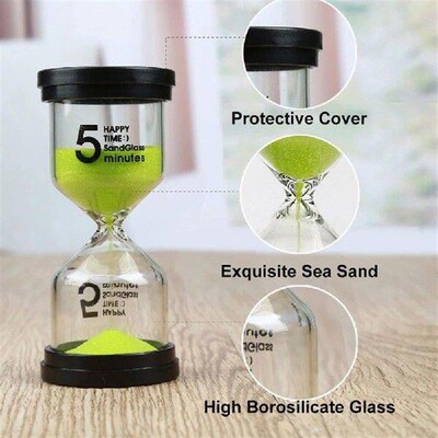 6 Pcs/Set 1/3/5/10/15/30min Sand C Sandglass Hourglass