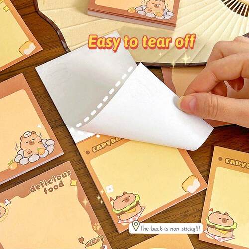 50 Sheets Kapibala Notepad Memo Pad Kawaii Stationery Suppli