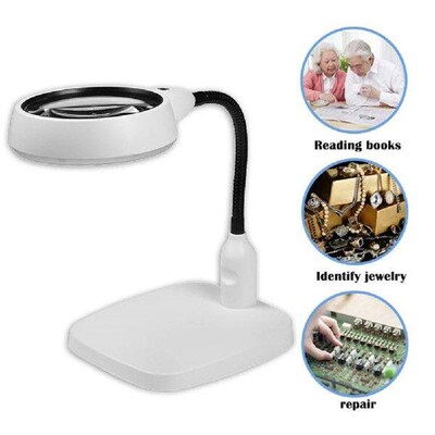 10x Desktop Foldable Magnifying Glass LED Illuminated