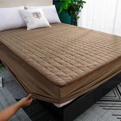 Bedding Quilted Maress Pad Soy Fiber Fitted Sheet with Elast