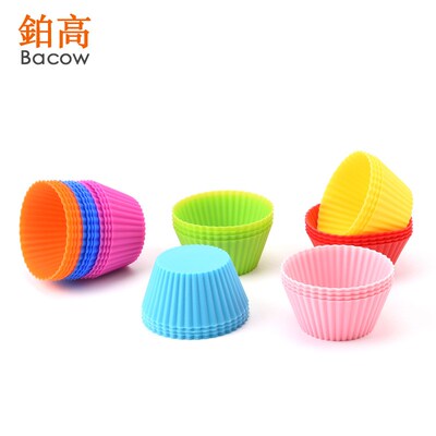 12pcs Silicone Cake Mold Round Muffin Cupcake Baking 蛋糕模