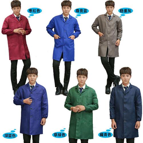 Blue coat overalls printing long workshop handling clothing
