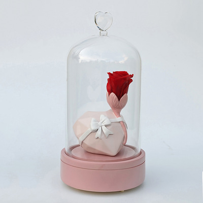 Eternal flower love music bell resin ornament Valentines Da