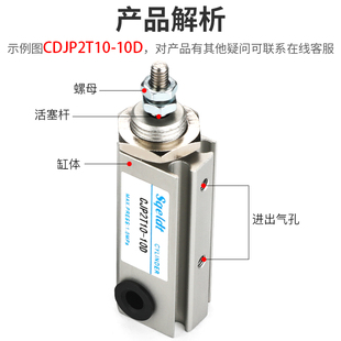 CJP2T动微型外螺纹针型气动小型气缸JP2T