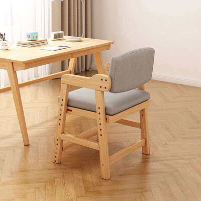 Solid Wood Childrens Learning Chair Adjustable Desk Chair S