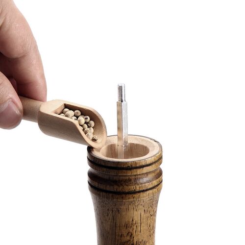 Salt and Pepper Mill, Wood Pepper Shakers with Strong Adjust