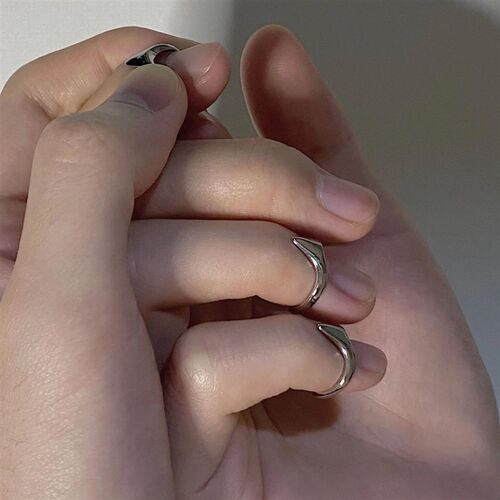4pcs Knife Edge Metal Tail Ring Simple Personality Cool Open