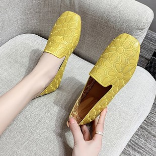 Women Flats Shoes Slip on Foldable Loafers for Women Square