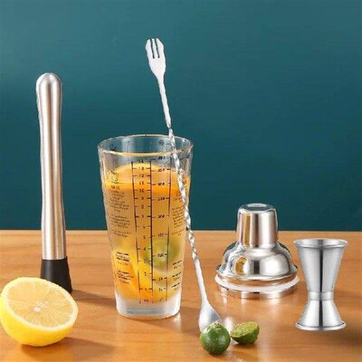 400ML Cocktail Shaker Transparent Scale Bar Shakers Cup