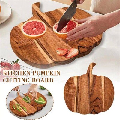 Kitchen Cutting Board Pumpkin Shaped Wooden Serving Platter