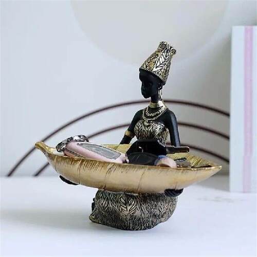 Fruit Plate Resin African Woman Serving Plates For Parties