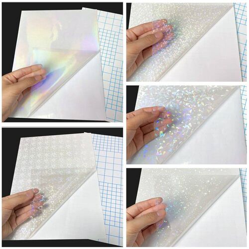 10 Sheets 15 Style A4 Transparent Holographic Overlay Lamina