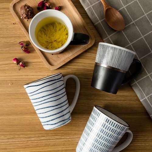 milk tea glass ceramic coffee mug cup cute cartoon spoon杯子