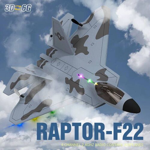 2024 New F22S 2.4G 4CH 3D6G RC Airplane Raptor F22 Warplane