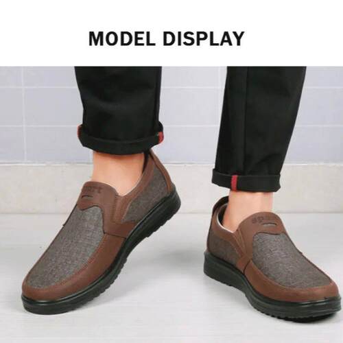 Mens Canvas Slip On Loafer Orthopedic Pain Relief