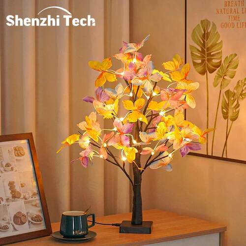 Tabletop Bonsai Tree Lights, Butterfly Tree Lamp, DIY