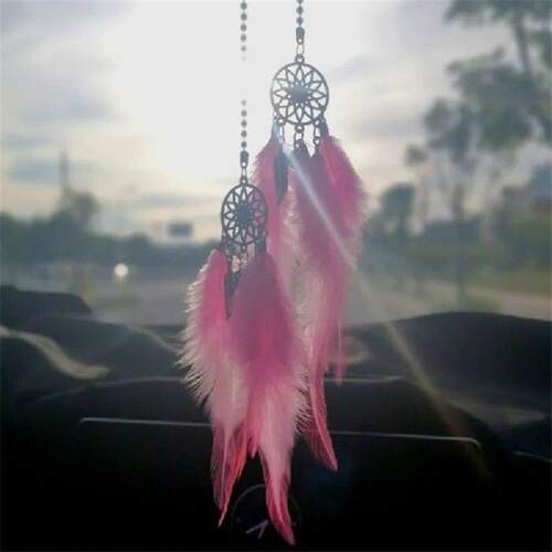 Mini Dream CatcherGirl Feather Mirror Pendant Home