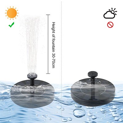 7V/1W Outdoor Solar Fountain Floating Pump Water Feature Gar
