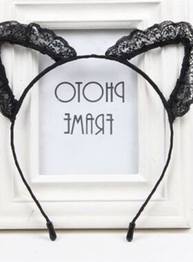 For Women Black Cat Ears Head Bezel Fashion Lace Lady Girl H