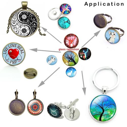 sand beach turtle anchor Round photo glass cabochon demo fla