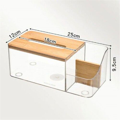 2 in1 Paper Towel Box Transparent Dust Cover Remote Control