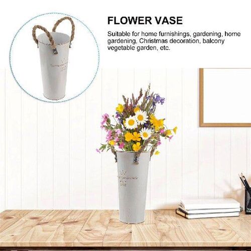 Vintage Decor Tin Bucket Flower Pot Iron Home Decoration