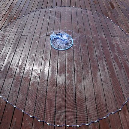 傻瓜飞盘式撒网抛网手撒手抛网鱼网捕鱼自动易抛网旋网工具