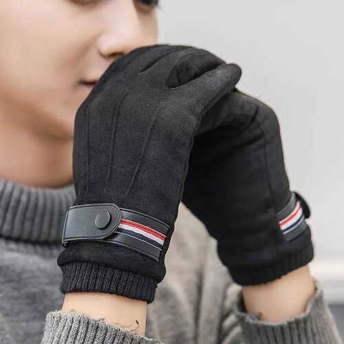 Mens Winter r Suede Warm Split Military Fin