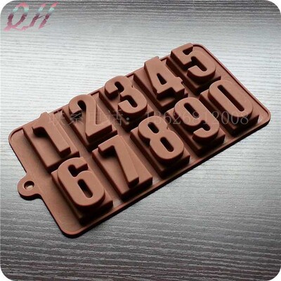 DIY baking mold 0~9 Digital chocolate silicone mold Cake ice