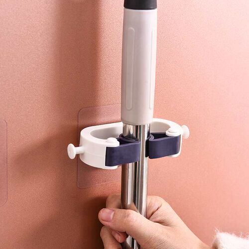 Two color strong mop rack Perforation free plastic mop clamp