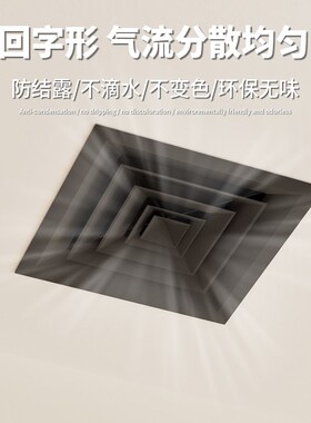 bs黑色方形散流器集成吊顶新风中央空调通风口风罩排出风口换气