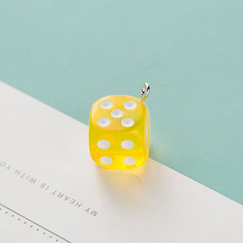 10Pcs 14mm Transparent Dice Charms Miniature Figurine Resin