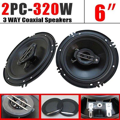 2pcs 6 Inch 320W 3 Way Universal Car Coaxial Car Music Stere