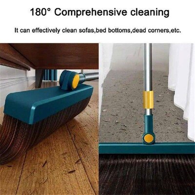 Foldable Rotating Broom And Dustpan Set Floor Broom Upright