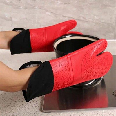 1pc Insulated Oven Gloves Silicone Heat-proof Gloves Oven