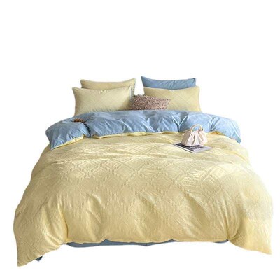 Simple waffle skin-friendly sanding four-piece dormitory sin