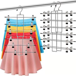 6 Layer Clothes Hangers Multilayer Skirt Trouser Hanger for