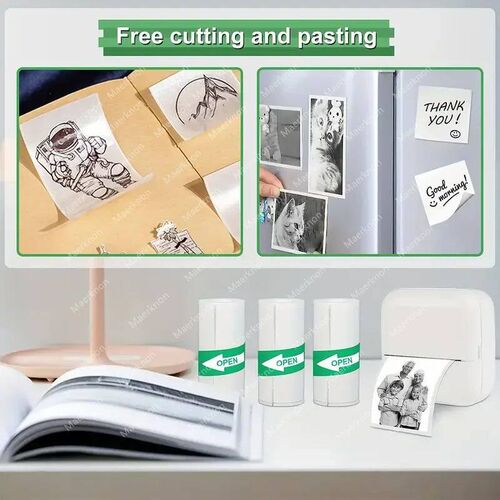10 Roll  Printer Paper Self-adhesive Paper White Thermal Pap