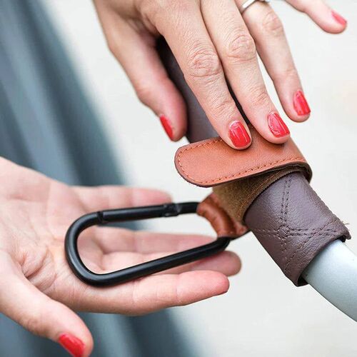 1/2pcs PU Leather Baby Bag Stroller Hook Pram Rotate 360 Deg