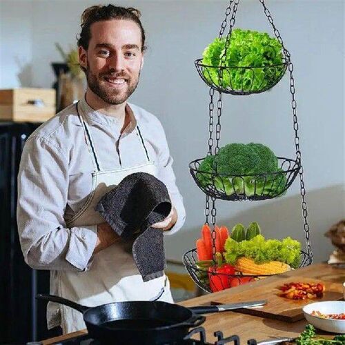 Dangling Fruit Baskets For Kitchen 3 Tier Fruit Vegetable