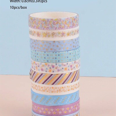 10Rolls Stars Washi Tape Decorative Adhesive Tape School Jou