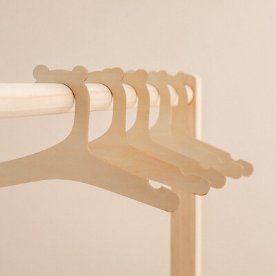 10/5pcs Wooden Baby Clothes Hangers Tops Washcloths Coat Han