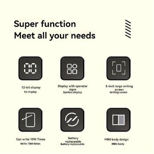 Calculator With Writing Board 12 Digits LCD Display Desktop