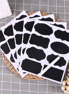 5 Sheets Waterproof Fancy Black Board Kitchen Label ers Jar