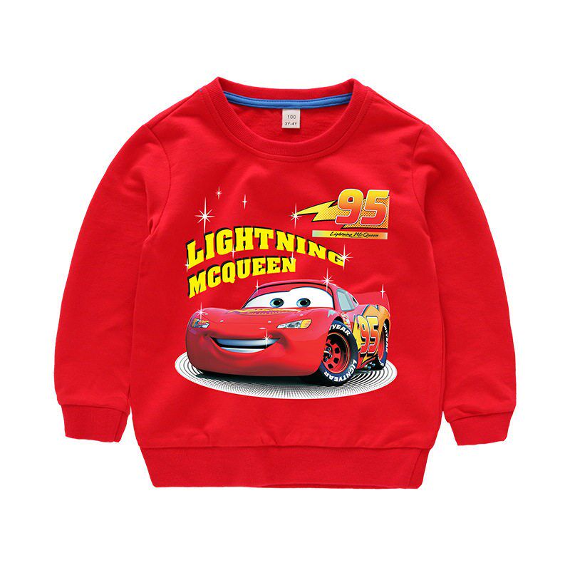 Cars Sweatshirt Cotton Boy Sweatshirt Child Lightning McQuee