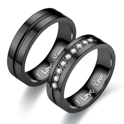Fashion Stainless Steel Couple Engagement Rings For Women Me